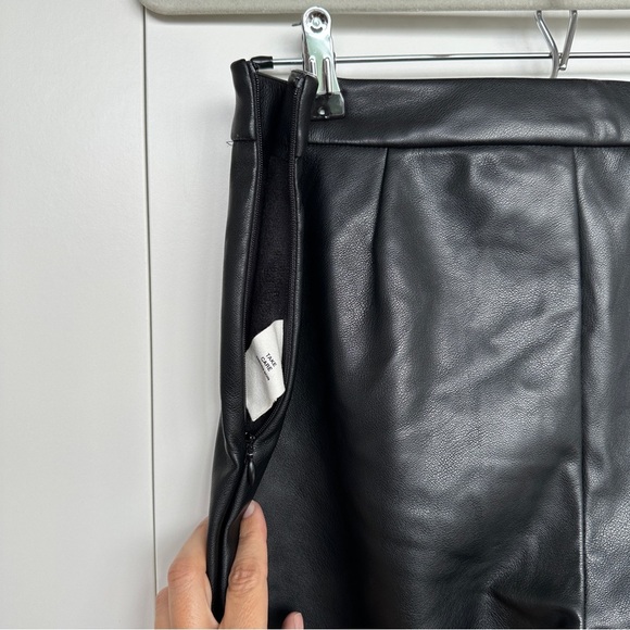 Avec Les Filles Black Vegan Leather Straight Leg Pants - Picture 6 of 8